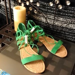 Comfortable Green Flat Sandles